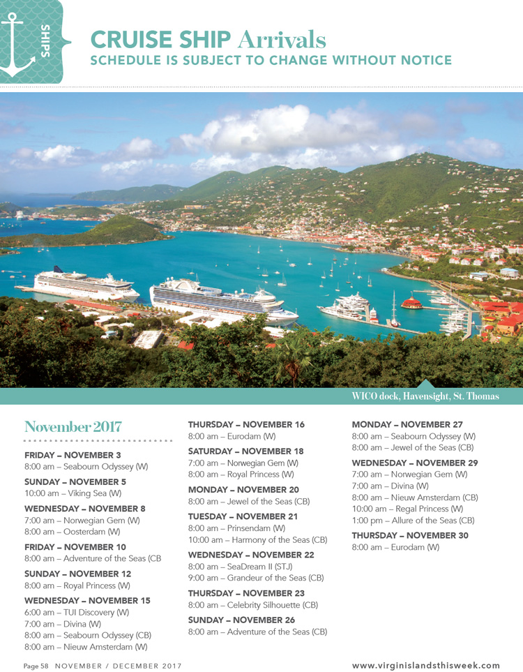 cruise ship schedule virgin islands
