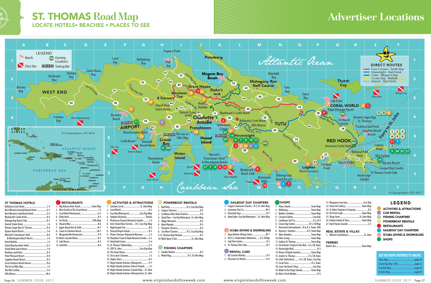 St Thomas Island Road Map 